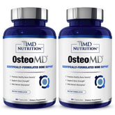 1MD Nutrition OsteoMD flacon et capsules, soutien potentiel à la densité osseuse.