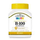 Capsules B100 Complexe 21st Century en emballage pour libération prolongée pratique.