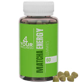 Gommes Matcha énergie 4 Your Wellness dans la bouteille pratique pour l'énergie quotidienne.