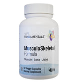 Flacon 4Life Musculoskeletal Formula montrant l'étiquette pour le soutien des articulations et des muscles.