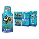 Le flacon 5-hour ENERGY shot bleu framboise offre une énergie rapide pour démarrer la journée.