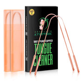 Absolute Ayurvedic rasoir langue cuivre, ensemble double avec étui, hygiène buccale pratique.