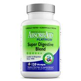 AbsorbAid Platinum capsules digestives dans une bouteille, soutien digestif potentiel.
