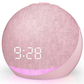 Acedeck horloge-veilleuse rose sur table de nuit apaise l'ambiance.