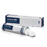 Acemuk NAC 600 mg – bouteille et comprimés, soutien antioxydant potentiel au quotidien.