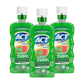 ACT Enfants Bain-bouche anticaries pastèque avec gobelet doseur, favorise une routine dentaire efficace