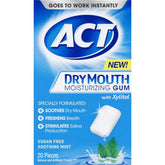 ACT Gomme hydratante bouche sèche menthe apaisante, pratique en déplacement.