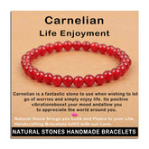 AD Beads Bracelet Cornaline 6mm, perles chaudes stimulant énergie et joie de vivre.