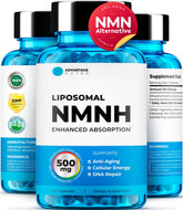 AdvantageNutra Liposomal NMNH 500 mg sur bouteille, soutien énergie durable.