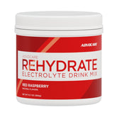 AdvoCare Rehydrate – bouteille rouge framboise, hydratation rapide après l’effort.