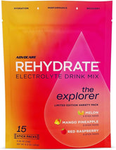AdvoCare Rehydrate sachet de portion individuelle, pratique pour hydrater rapidement en déplacement.