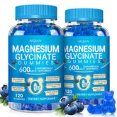 Gommes AEQNJV magnésium glycinate 600 mg sur bouteille, soutien potentiel au sommeil.