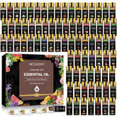 Coffret noir Aeshory avec huiles essentielles, prêt à offrir.