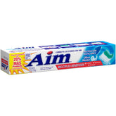 Aim dentifrice gel menthe – tube prêt pour un brossage frais.
