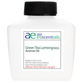 Air Esscentials huile aromatique thé vert et citronnelle, bouteille élégante pour diffusion durable.