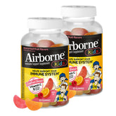 Airborne Kids Gommes Vitamine C 500 mg sur emballage, soutien immunitaire potentiel.