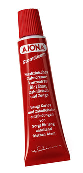 Ajona Stomatikum Dentifrice 25 ml dans son tube, fraîcheur et propreté buccale.