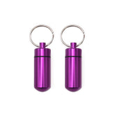 AKOAK flacon-pilules rond violet, étanche, idéal pour emporter des pilules en randonnée.