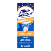 Alka-Seltzer Energy Boost: tablette dans l’eau pour une fraîcheur pétillante et rapide.