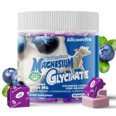 Allcoovita magnésium glycinate myrtille dans une bouteille pratique.