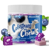 Gommes Allcoovita Colostrum – boîte Myrtille, soutien potentiel à la digestion.