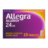 Emballage Allegra Adult 24H, présentation des tablettes pour un soulagement durable des allergies.