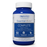 Allergy Research Group Essential-Biotic: bouteille végétarienne et capsules retard-release pour le soutien digestif.