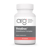 ThioDox d'Allergy Research Group : boîte de tablettes, soutien antioxydant potentiel.