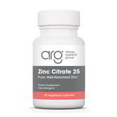 Allergy Research Group Zinc Citrate – bouteille et gélules, soutien immunitaire potentiel.