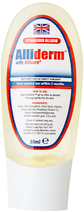 ALLICINMAX Alliderm Gel 30 ml, hydratation légère pour le visage et le corps.