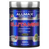ALLMAX Glutamine en poudre dans une bouteille, soutien récupération après l effort.