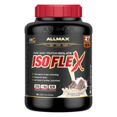 ALLMAX Isoflex poudre protéine vanille, texture lisse idéale après l'entraînement.