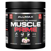 ALLMAX MusclePrime flacon Framboise Blanche, énergie durable pour entraînements intenses
