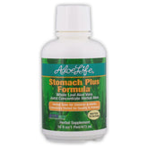 Aloe Life Stomach Plus bouteille recto, indication d’une aide digestive naturelle.
