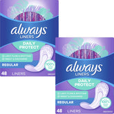 Always Radiant pantiliner régulier sans parfum, douceur et discrétion au quotidien.