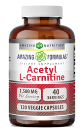Amazing Formulas Acétyl-L-Carnitine : bouteille de gélules végétariennes prêt à l'emploi