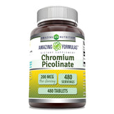 Amazing Formulas Chromium Picolinate – bouteille et étiquette, facile à intégrer dans votre routine quotidienne