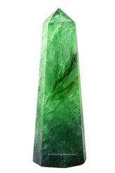 Amazing Gemstone fluorite verte, pointe cristal, énergie équilibrante pour une pièce