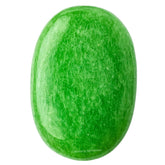 Amazing Gemstone Green Strawberry Quartz palm-stone aperçu, idéal pour méditation et équilibre émotionnel.
