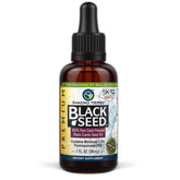 Amazing Herbs Huile Noire Premium dans la bouteille, riche en acides gras et antioxydants.