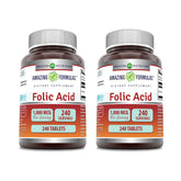 Amazing Nutrition Acide folique 1000mcg comprimés, flacon 240, soutien quotidien possible.