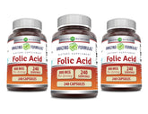 Amazing Nutrition acide folique 800 mcg – bouteille avec capsules, pureté garantie et efficacité potentielle