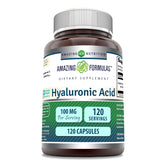 Amazing Nutrition Acide Hyaluronique 100 mg, bouteille de gélules, intégration facile à la routine bien-être