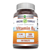 Amazing Formulas Vitamine B6, bouteille de comprimés, soutien pratique du métabolisme.