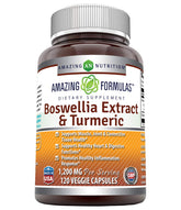 Amazing Nutrition Boswellia Curcuma: bouteille montrant la posologie et la pureté.