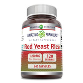 Amazing Nutrition riz de levure rouge 1200 mg en bouteille, soutien nutritionnel potentiel.