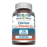 Amazing Nutrition Calcium D3 – bouteille gelules, soutien potentiel des os au quotidien.