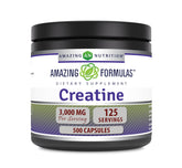 Amazing Nutrition Créatine 3000 mg – bouteille de capsules prête pour l'entraînement quotidien.