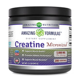Amazing Nutrition creatine micronisée poudre 5000 mg par dose, soutien potentiel à l'effort