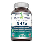 Amazing Nutrition DHEA 100 mg, bouteille visible, soutien potentiel à l'équilibre hormonal.